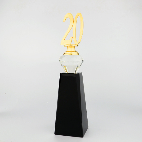 周年纪念奖杯 数字水晶奖杯 公司周年庆典摆件