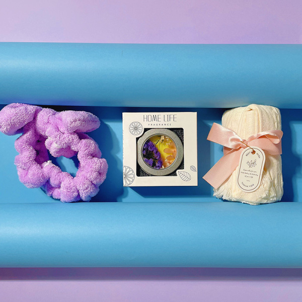 【快乐女神节】原创梦幻紫色手提袋礼包 毛巾+发箍+香蜡 三八妇女节礼品4